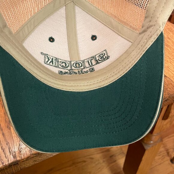 Men's Stock Building Supply Green/Tan Hook and Loop Mesh Back Trucker Hat Cap* - Picture 8 of 12